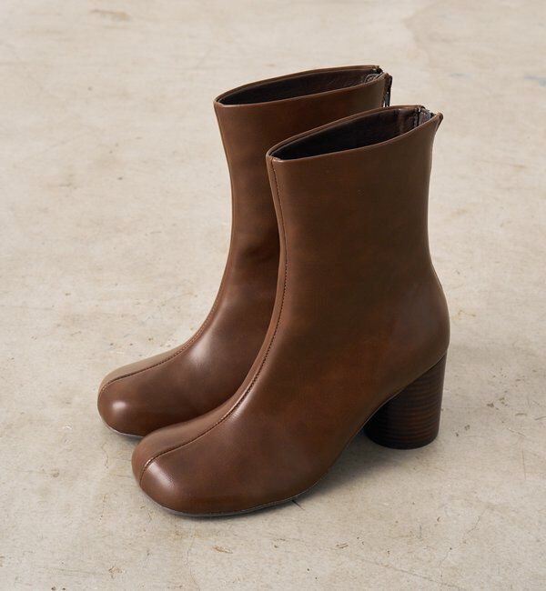  「【GALENA/ガレナ】サークルヒールブーツ」|ショートブーツ|ブラウン