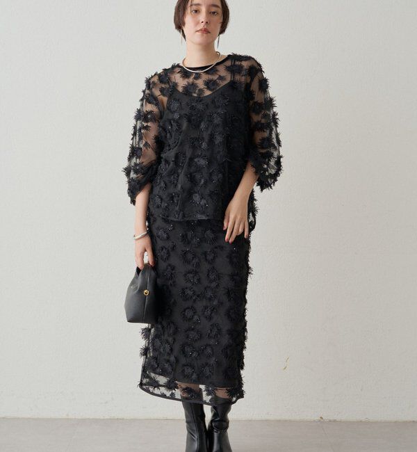  「【Atelier N5/アトリエヌメロサンク】ジャガードシアーブラウス」|シャツ・ブラウス|