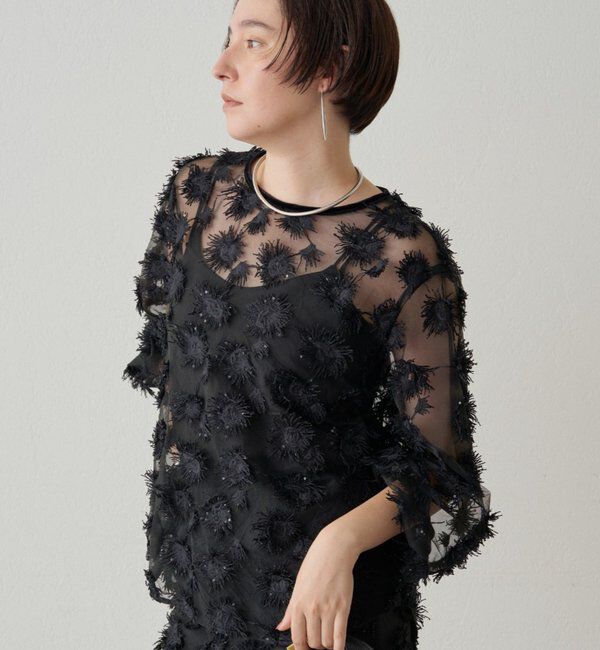  「【Atelier N5/アトリエヌメロサンク】ジャガードシアーブラウス」|シャツ・ブラウス|