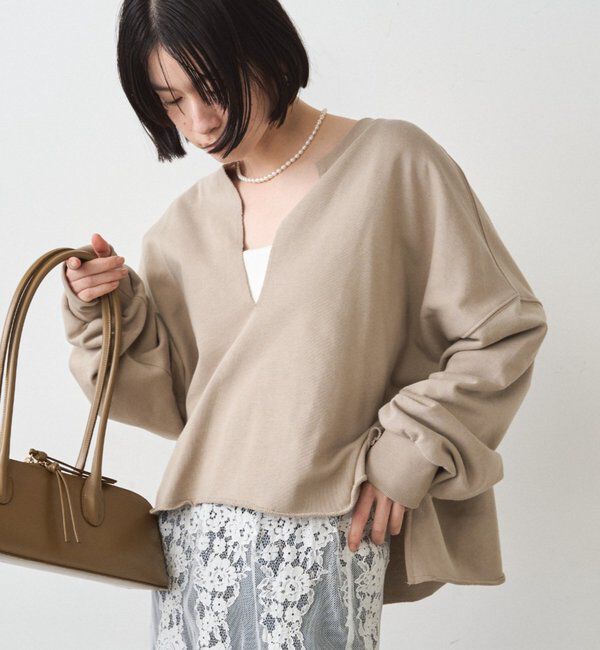  「スキッパーショートスウェット」|Tシャツ・カットソー|ベージュ