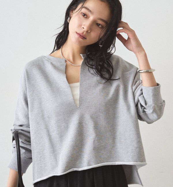  「スキッパーショートスウェット」|Tシャツ・カットソー|