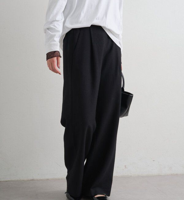  「麻調合繊タックパンツ」|チノ|