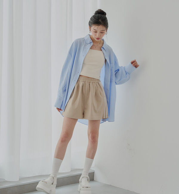  「【6色展開】バックオープンリブキャミ」|キャミソール|