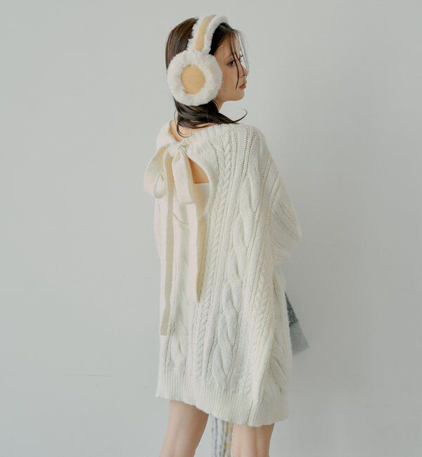  「バックオープンケーブルルーズワンピース」|ワンピース|