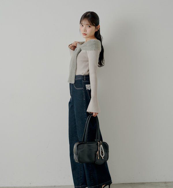  「シャギーリボンオフショルニット」|ニット・セーター|