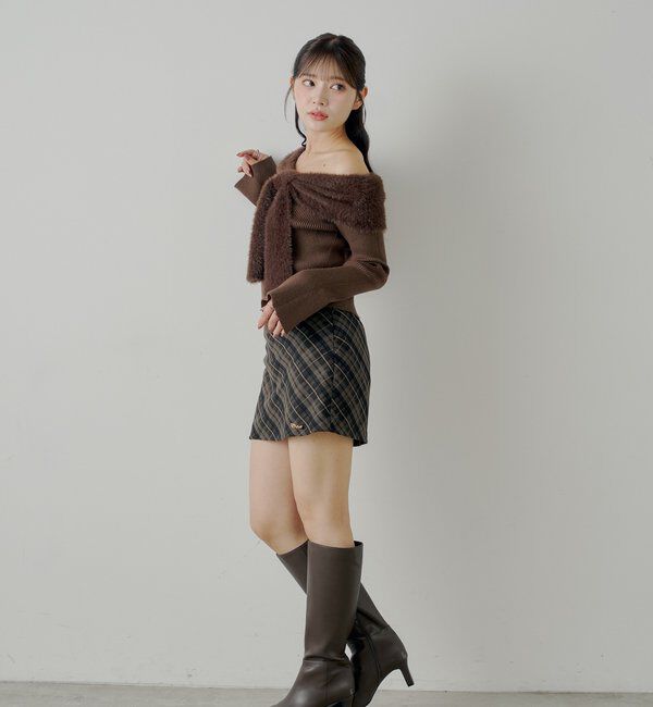  「シャギーリボンオフショルニット」|ニット・セーター|