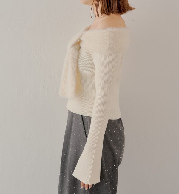  「シャギーリボンオフショルニット」|ニット・セーター|
