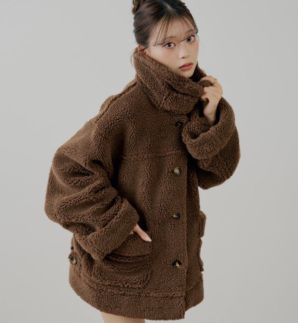  「2wayスタンドムートンルーズジャケット」|その他|ブラウンその他3