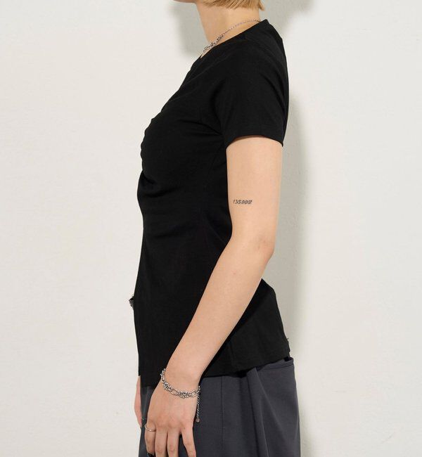  「ギャザースリットTEE」|Tシャツ・カットソー|