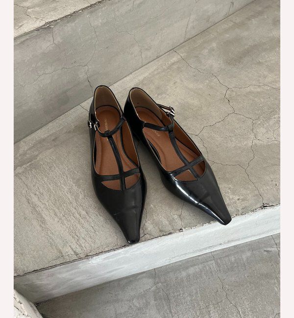  「 【オケージョンにも◎】Tストラップフラットパンプス」|パンプス|