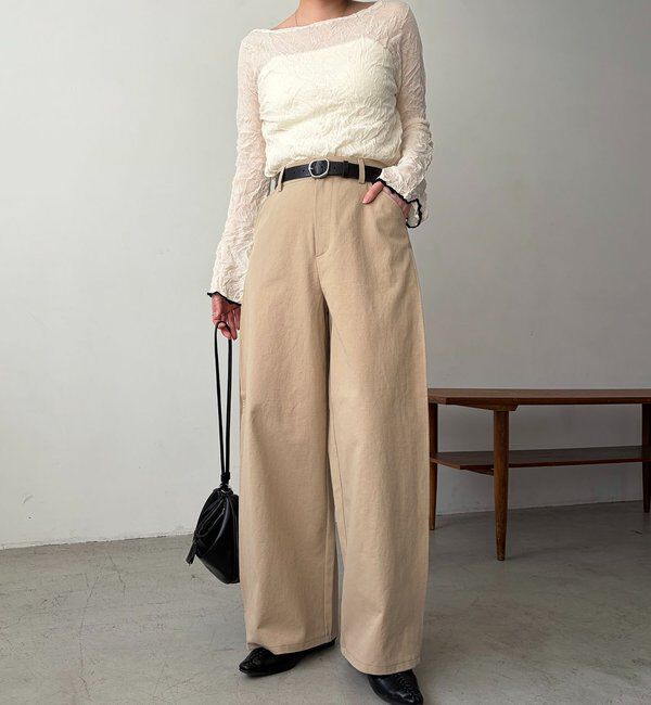  「【低身長サイズあり】サイドタックパンツ」|チノ|