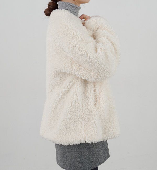  「ノーカラーボアコート」|その他|