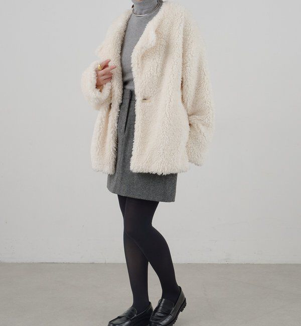  「ノーカラーボアコート」|その他|