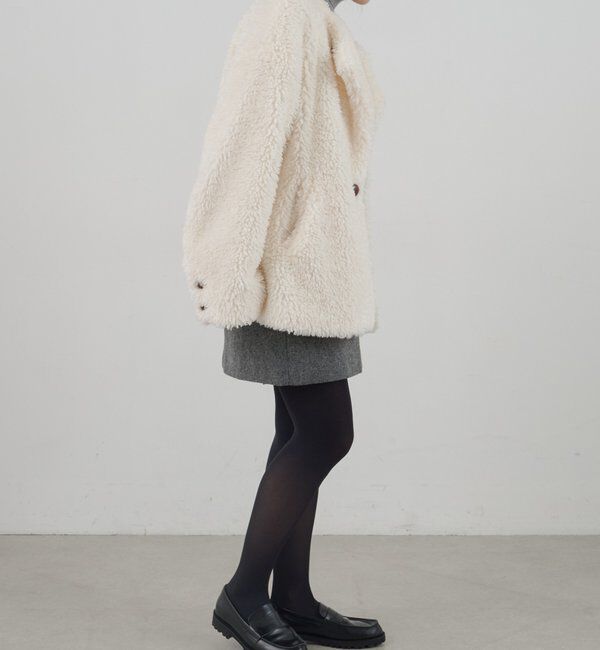  「ノーカラーボアコート」|その他|