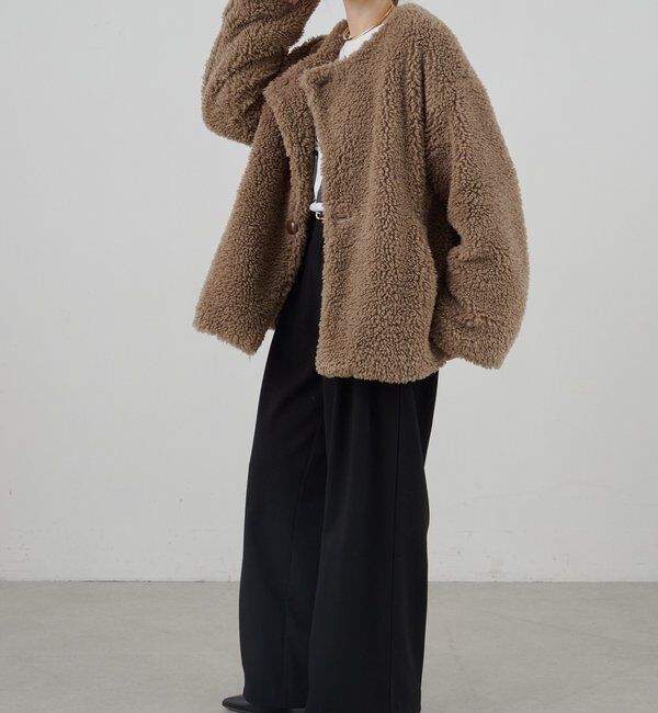  「ノーカラーボアコート」|その他|