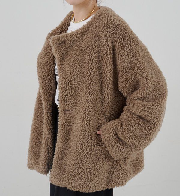  「ノーカラーボアコート」|その他|