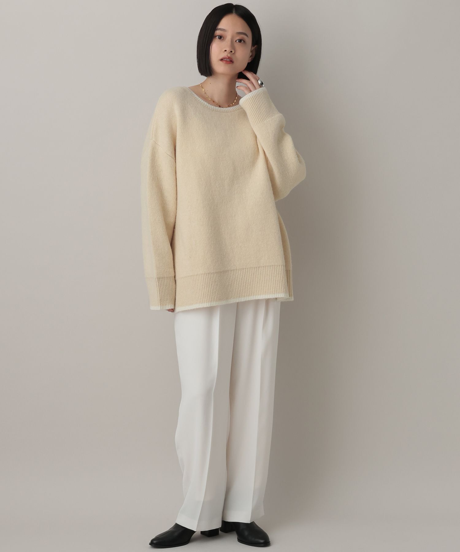 A part by 「サテンタックストレートパンツ」|スラックス|