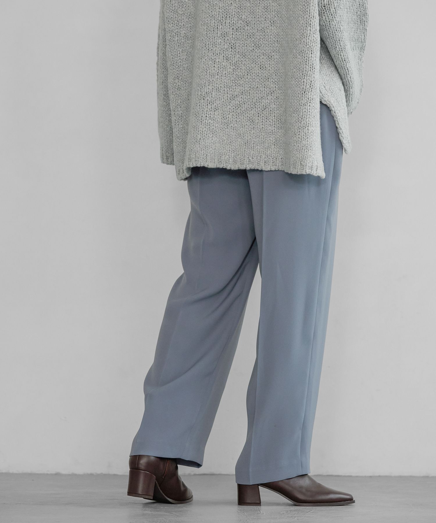 A part by 「サテンタックストレートパンツ」|スラックス|