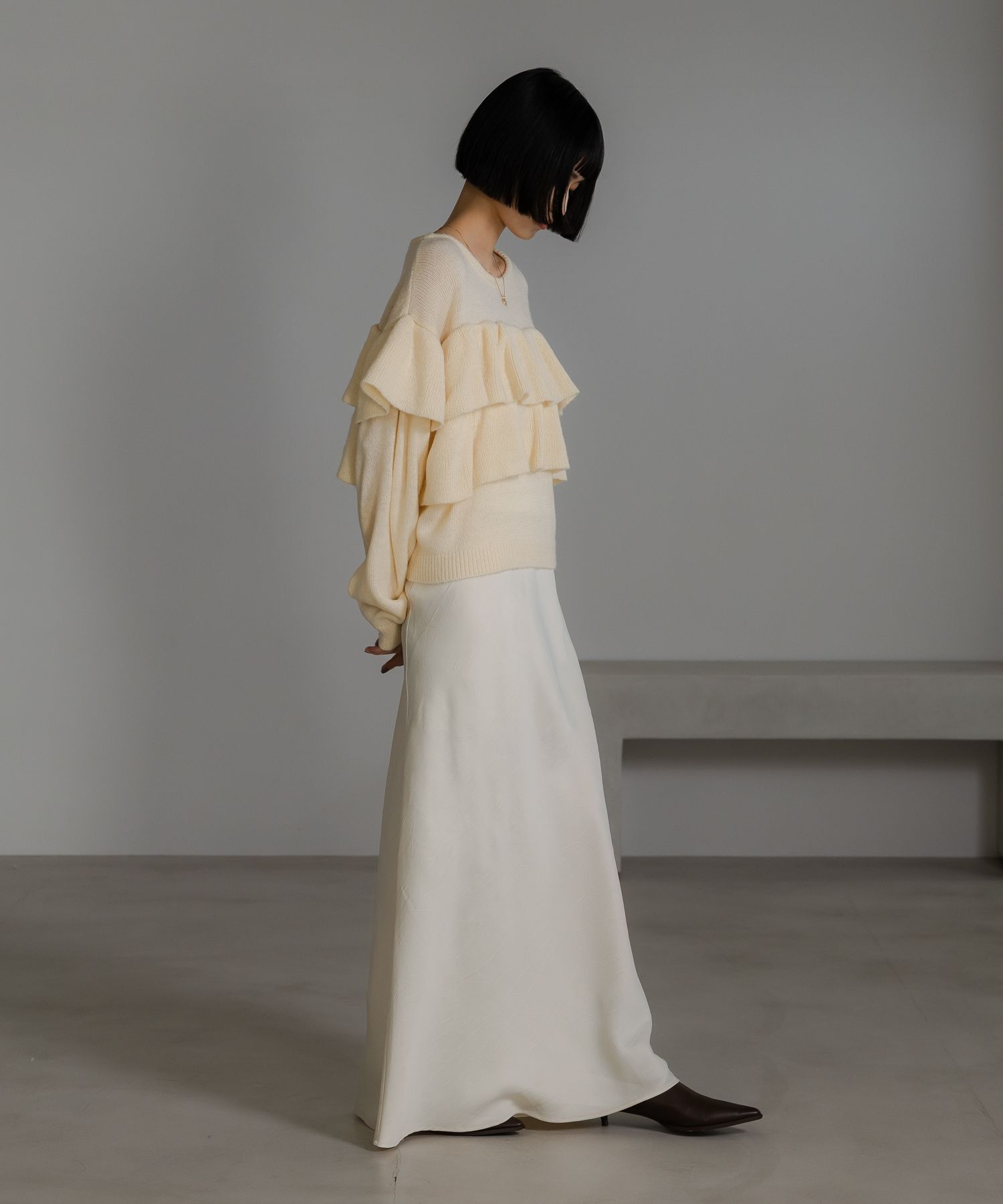 LOWRYS FARM「フリルニットプルオーバーＬＳ」|ニット・セーター|