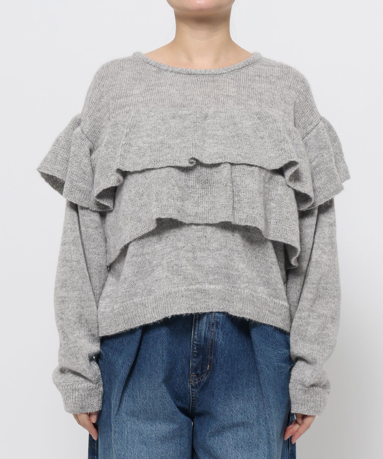 LOWRYS FARM「フリルニットプルオーバーＬＳ」|ニット・セーター|