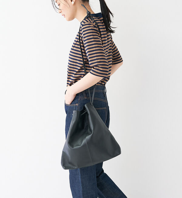 collex「【別注】THE CASE&times;collex 2WAYレザー巾着トートバッグ」|トートバッグ|ブラック