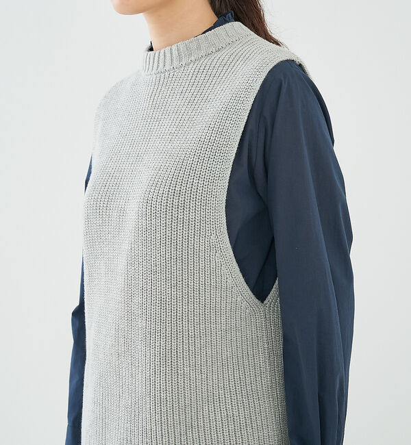 collex「バックレースアップ畔編みベスト」|ベスト・ジレ|