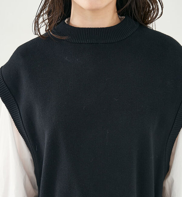 collex「ベルト付バックスリットニットベスト」|ベスト・ジレ|