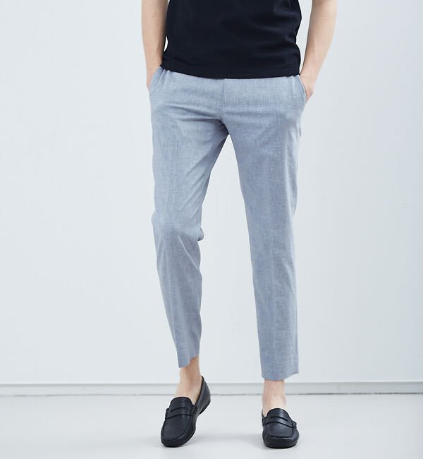 ABAHOUSE「【Recency of Mine】SOLO ストレッチリネン スラックスパンツ」|スラックス|ライトグレー