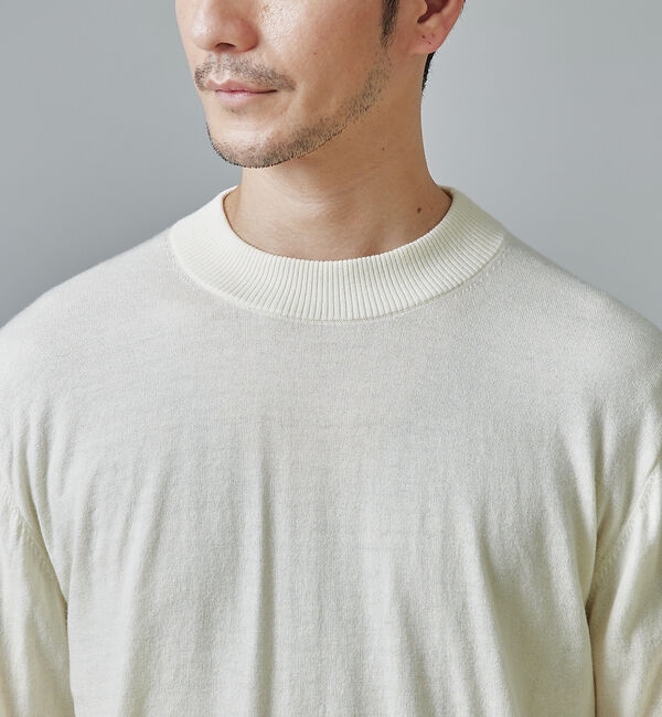 ABAHOUSE「【シルクの様な光沢】カシミヤ　モックネック　ニット」|ニット・セーター|