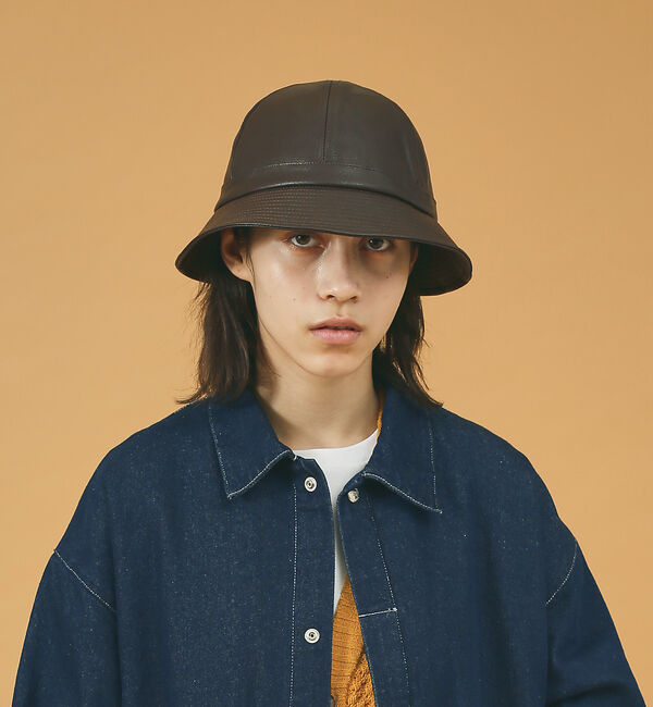 ABAHOUSE「【RUBEN/ルーベン】FAKE LEATHER METRO HAT/レザーメト」|その他|ブラウン
