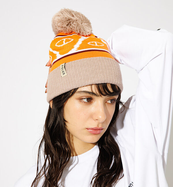 ABAHOUSE「【POLeR/ポーラー】bonbon BEANIE/ボンボンニットキャップビーニ」|その他|オレンジ系その他1