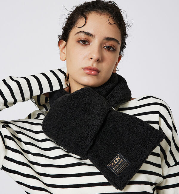 ABAHOUSE「【WEB限定】TAION/タイオン リバーシブル ダウンマフラー-ソフトシェルR」|マフラー|