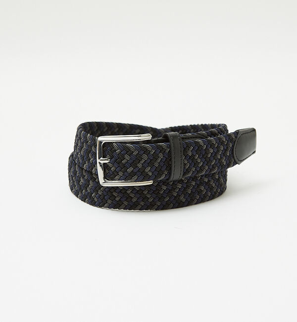 ABAHOUSE「【ストレッチ】ゴムメッシュ ベルト」|ベルト|ネイビー