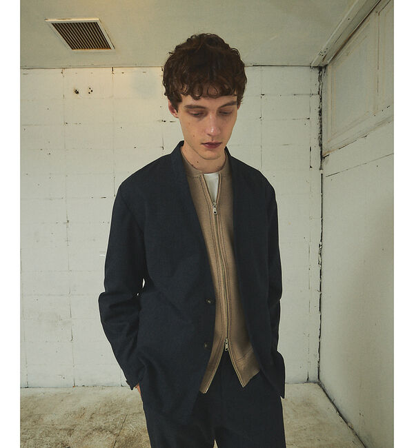 ABAHOUSE「【セットアップ対応】ウーリーカルゼ ノーカラージャケット」|ノーカラージャケット|