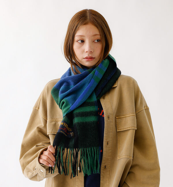 ABAHOUSE「【TWEEDMILL / ツイードミル】Lambswool Scarf  / ラ」|マフラー|ブルー系その他1