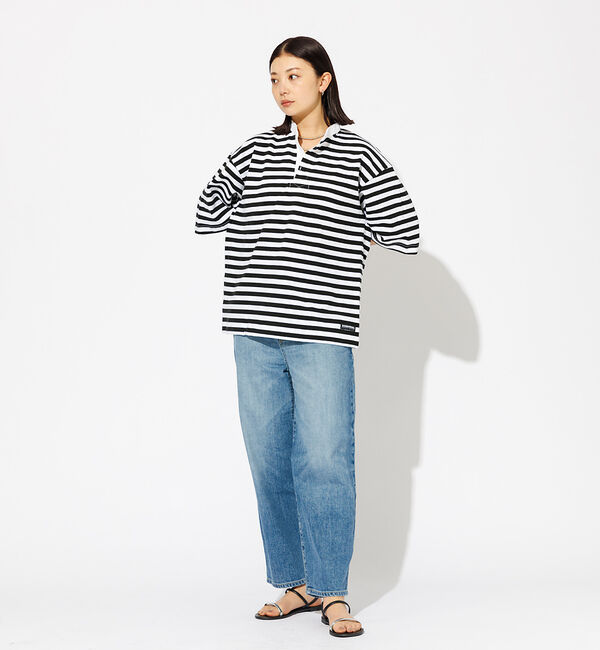 Rouge vif「【BARBARIAN/バーバリアン】ヘンリーネック ボーダーＴ / 半袖 / プ」|Tシャツ・カットソー|