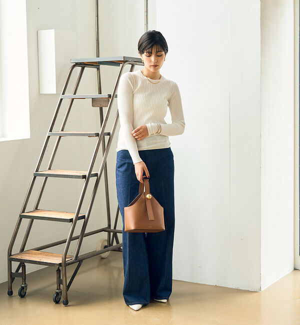 Rouge vif「シルク混ワイドリブプルオーバーニット」|ニット・セーター|