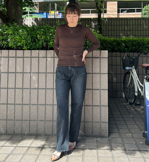 Rouge vif「シルク混ワイドリブプルオーバーニット」|ニット・セーター|