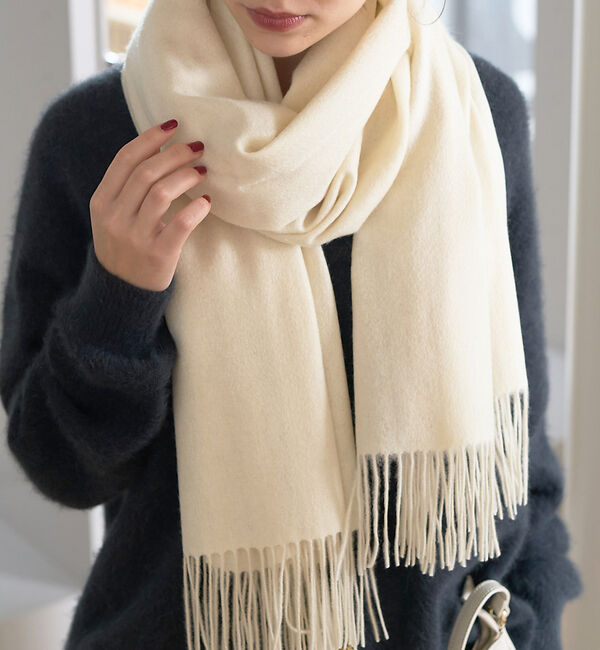 Rouge vif「カシミヤ無染色ストール」|マフラー|ホワイト