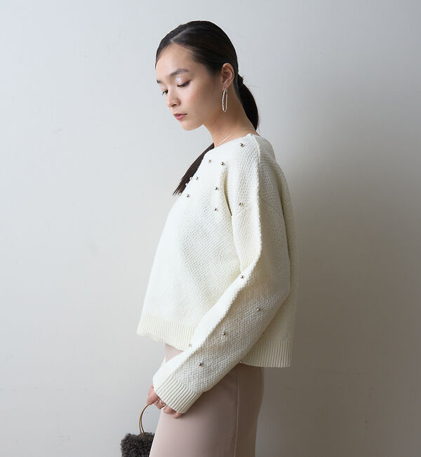 Rouge vif「【一部店舗限定】ビジューニットプルオーバー」|ニット・セーター|