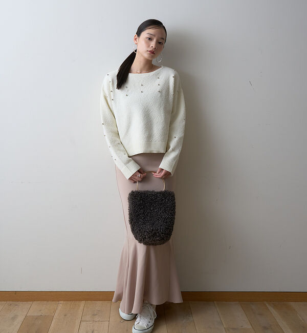 Rouge vif「【一部店舗限定】ビジューニットプルオーバー」|ニット・セーター|