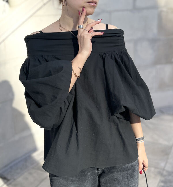 Rouge vif「コットンオフショルボリュームブラウス」|シャツ・ブラウス|