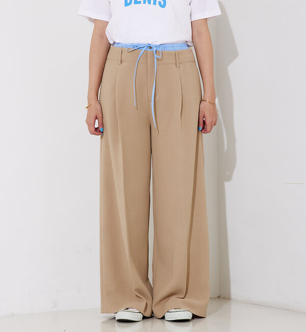 Rouge vif「ブロードリボン二重織レイヤードタックパンツ」|その他|