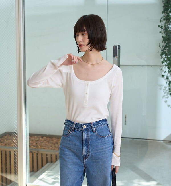 Rouge vif「コットンヘンリーネックプルオーバー」|Tシャツ・カットソー|