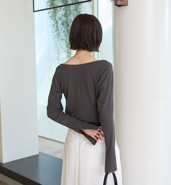 Rouge vif「コットンヘンリーネックプルオーバー」|Tシャツ・カットソー|