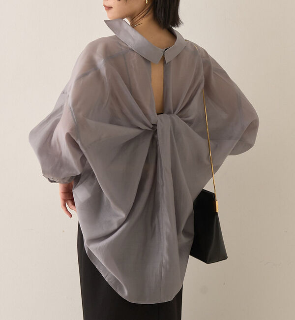 Rouge vif「【新色登場】バックツイストシャツ」|シャツ・ブラウス|グレー