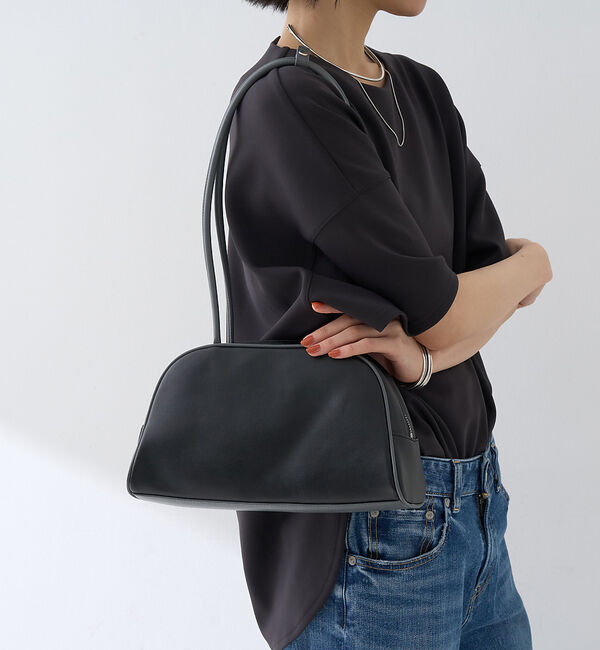 Rouge vif「パイピングロングハンドルボストンバッグ」|ボストンバッグ|ブラック