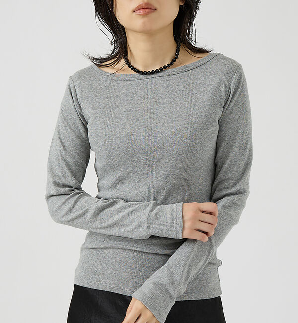 Rouge vif「【Robert P. Miller】パネルリブボートネックTEE / ロンT /」|Tシャツ・カットソー|グレー