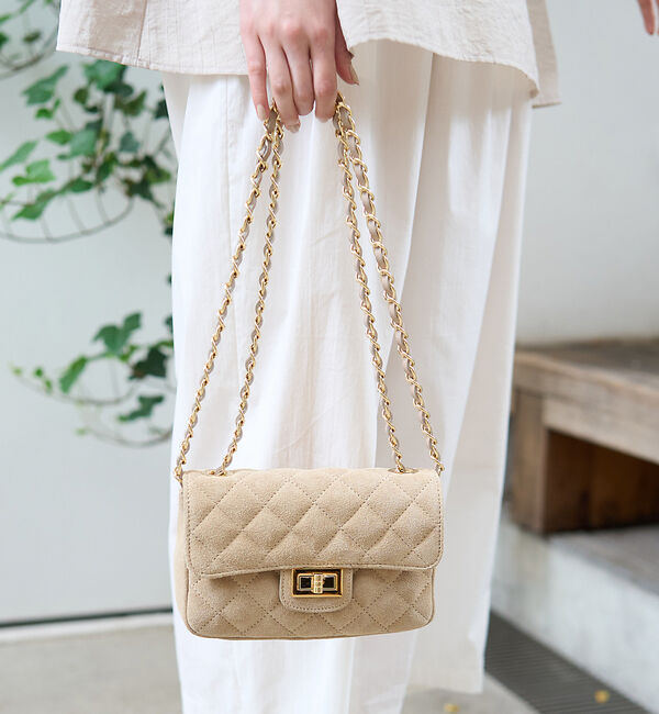 Rouge vif「【新色登場】【AULENTTI/オウレンティ】チェーンスエードミニショルダー」|ショルダー・メッセンジャー|