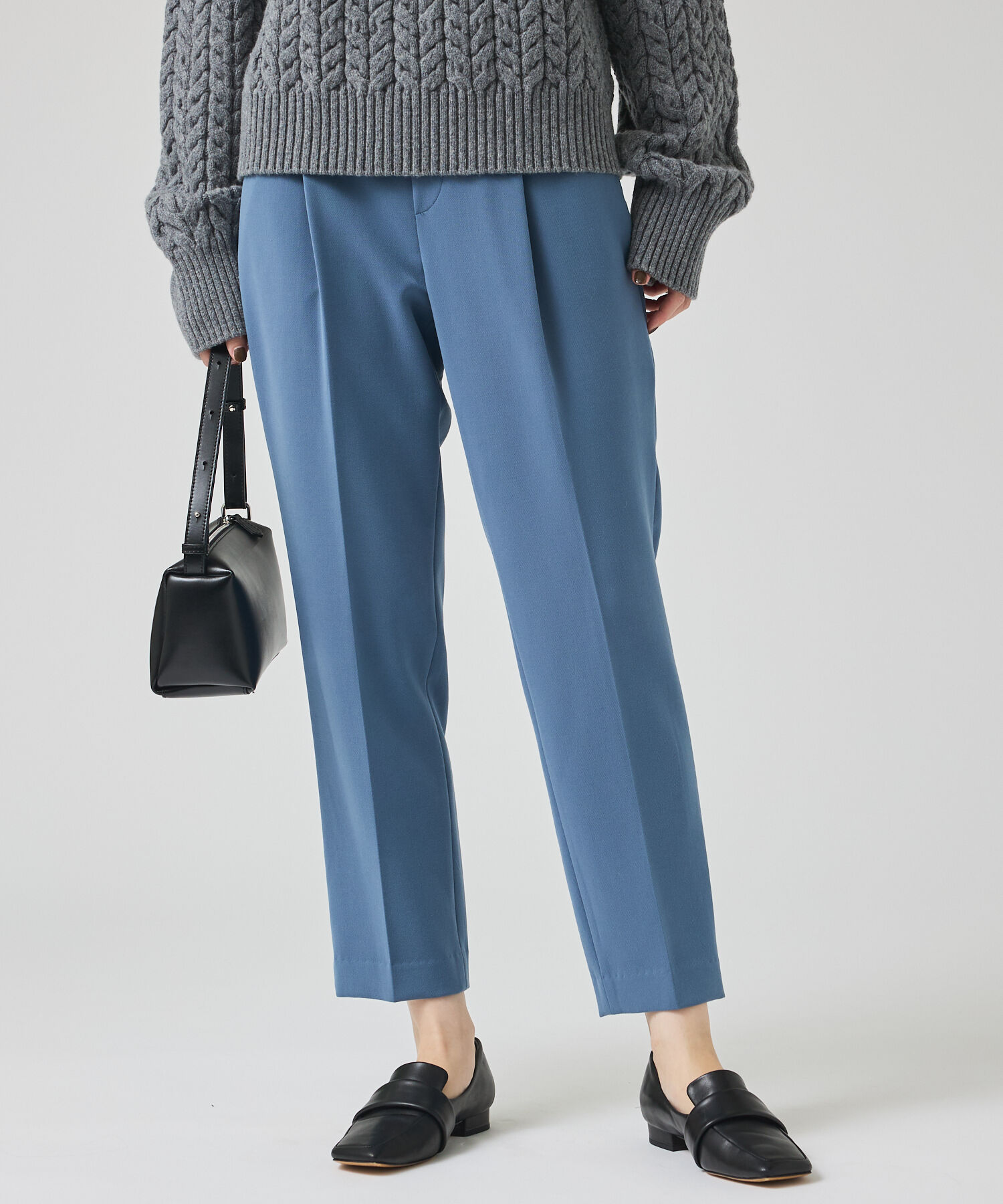 qualite「ダブルクロスセンタープレスパンツ」|その他|ブルーグレー